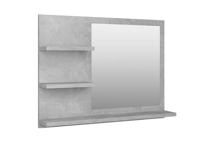Kylpyhuonepeili betoninharmaa 60x10,5x45 cm lastulevy - Harmaa - Peili - Kylpyhuoneen peilit - Kylpyhuonepeili valaistuksella
