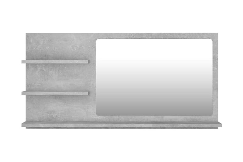 Kylpyhuonepeili betoninharmaa 90x10,5x45 cm lastulevy - Harmaa - Sisustustuotteet - Peili