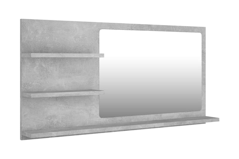 Kylpyhuonepeili betoninharmaa 90x10,5x45 cm lastulevy - Harmaa - Sisustustuotteet - Peili