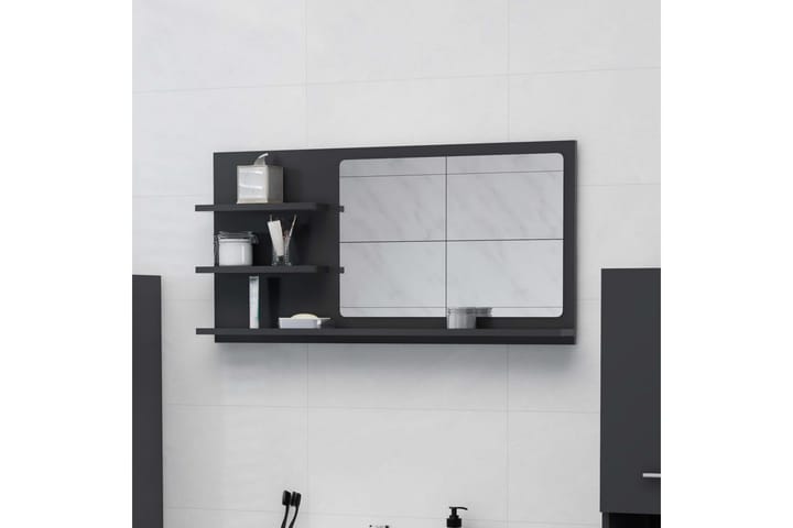Kylpyhuonepeili harmaa 90x10,5x45 cm lastulevy - Harmaa - Peili - Kylpyhuoneen peilit - Kylpyhuonepeili valaistuksella