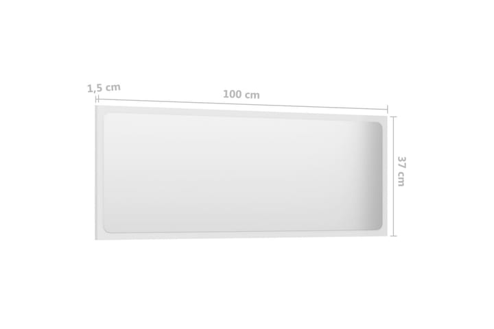Kylpyhuonepeili korkeakiilto valkoinen 100x1,5x37 cm - Peili - Kylpyhuoneen peilit - Kylpyhuonepeili valaistuksella