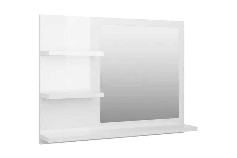 Kylpyhuonepeili korkeakiilto valkoinen 60x10,5x45 cm - Valkoinen - Sisustustuotteet - Peili