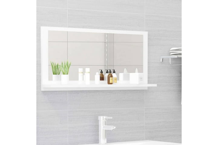 Kylpyhuonepeili korkeakiilto valkoinen 80x10,5x37 cm - Valkoinen - Peili - Kylpyhuoneen peilit - Kylpyhuonepeili valaistuksella