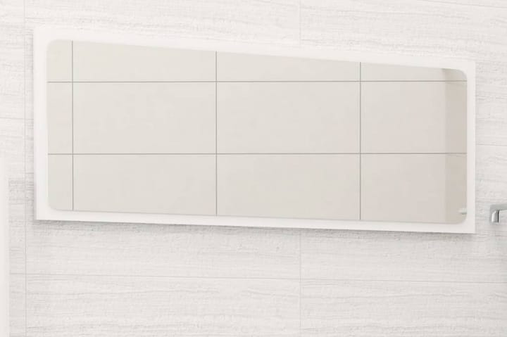 Kylpyhuonepeili korkeakiilto valkoinen 90x1,5x37cm lastulevy - Kylpyhuoneen peilit - Peili - Kylpyhuonepeili valaistuksella