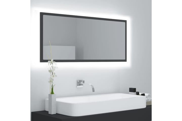 Kylpyhuonepeili LED 100x8,5x37 cm - Harmaa - Kylpyhuoneen peilit - Peili - Kylpyhuonepeili valaistuksella