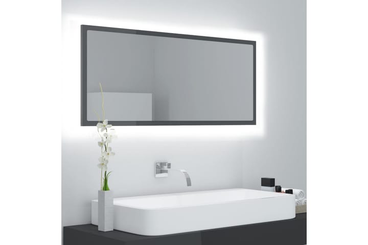 Kylpyhuonepeili LED 100x8,5x37  cm - Harmaa - Kylpyhuoneen peilit - Peili - Kylpyhuonepeili valaistuksella