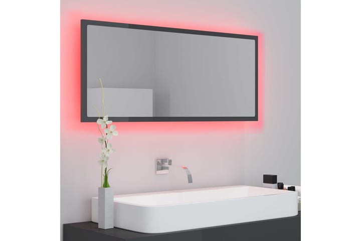Kylpyhuonepeili LED 100x8,5x37  cm - Harmaa - Peili - Kylpyhuoneen peilit - Kylpyhuonepeili valaistuksella
