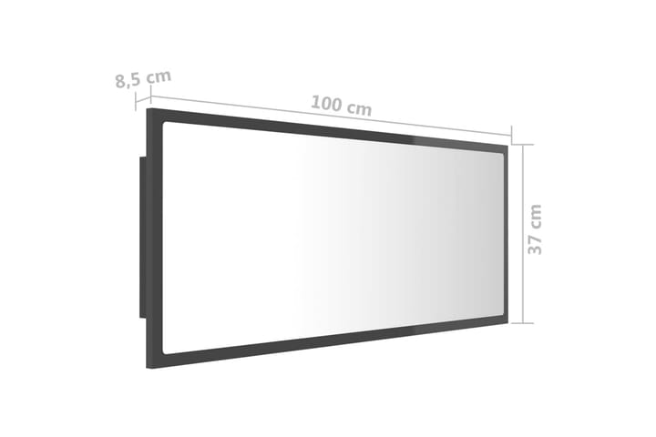 Kylpyhuonepeili LED 100x8,5x37  cm - Harmaa - Peili - Kylpyhuoneen peilit - Kylpyhuonepeili valaistuksella