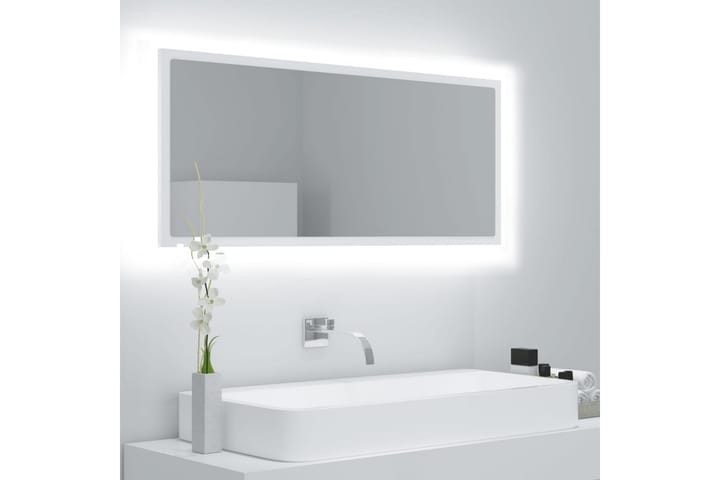 Kylpyhuonepeili LED 100x8,5x37 cm - Valkoinen - Kylpyhuoneen peilit - Peili - Kylpyhuonepeili valaistuksella