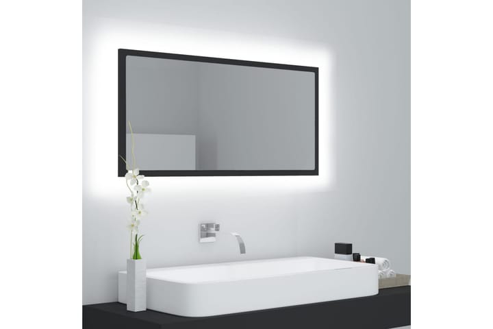 Kylpyhuonepeili LED 90x8,5x37 cm - Harmaa - Kylpyhuoneen peilit - Peili - Kylpyhuonepeili valaistuksella