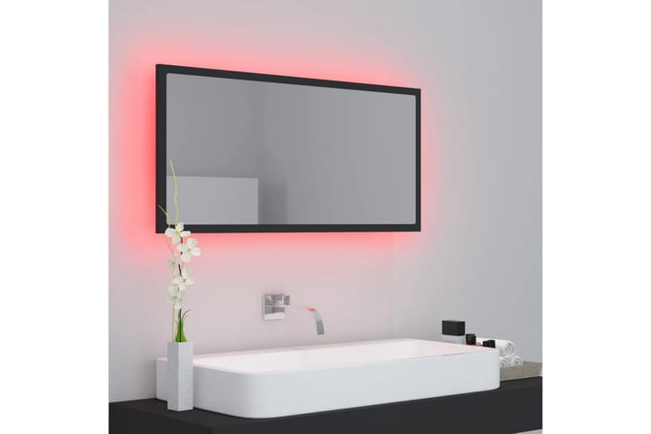 Kylpyhuonepeili LED 90x8,5x37 cm - Harmaa - Peili - Kylpyhuoneen peilit - Kylpyhuonepeili valaistuksella