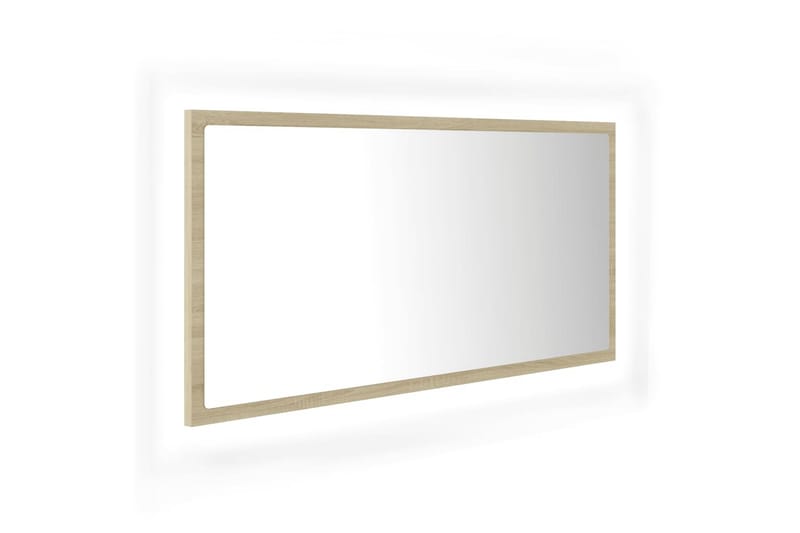 Kylpyhuonepeili LED 90x8,5x37 cm - Ruskea - Sisustustuotteet - Peili