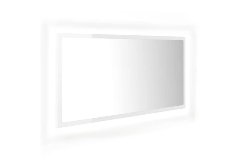 Kylpyhuonepeili LED 90x8,5x37 cm - Valkoinen Korkeakiilto - Sisustustuotteet - Peili