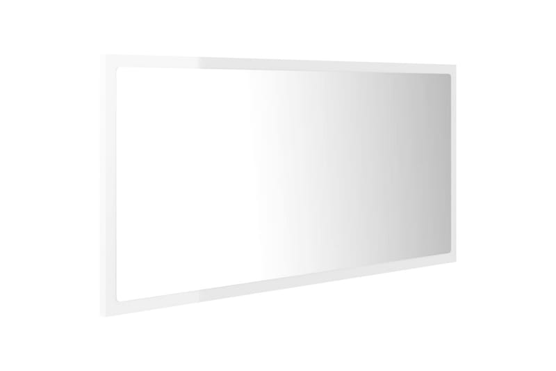 Kylpyhuonepeili LED 90x8,5x37 cm - Valkoinen Korkeakiilto - Sisustustuotteet - Peili