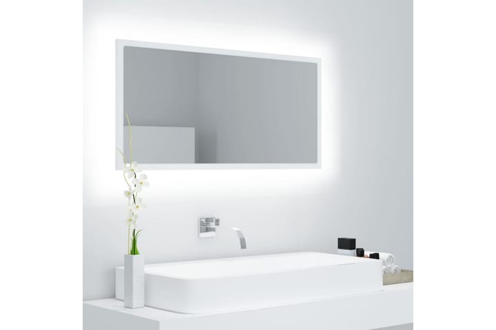 Kylpyhuonepeili LED 90x8,5x37 cm - Valkoinen - Peili - Kylpyhuoneen peilit - Kylpyhuonepeili valaistuksella