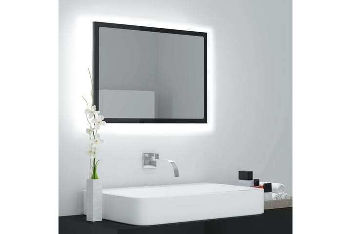 Kylpyhuonepeili LED harmaa 60x8,5x37 cm lastulevy - Harmaa - Kylpyhuoneen peilit - Peili - Kylpyhuonepeili valaistuksella