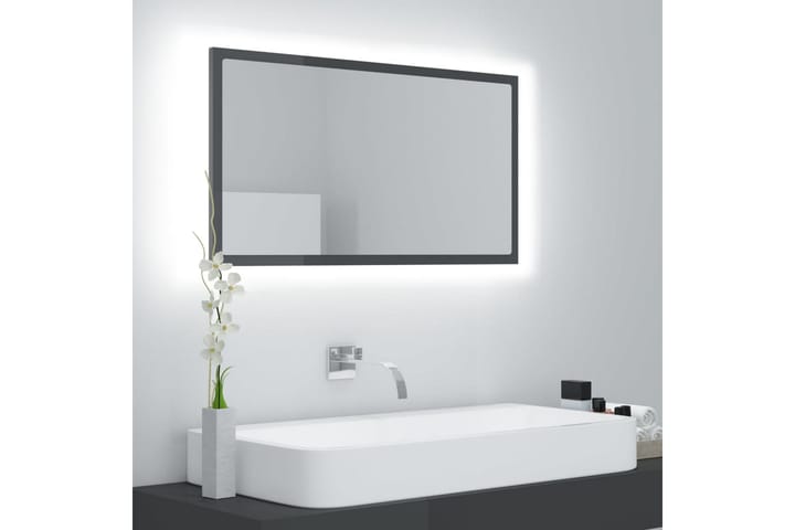 Kylpyhuonepeili LED harmaa 80x8,5x37 cm lastulevy - Harmaa - Peili - Kylpyhuoneen peilit - Kylpyhuonepeili valaistuksella
