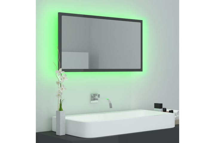 Kylpyhuonepeili LED harmaa 80x8,5x37 cm lastulevy - Harmaa - Peili - Kylpyhuoneen peilit - Kylpyhuonepeili valaistuksella