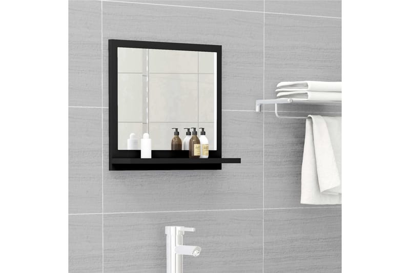 Kylpyhuonepeili musta 40x10,5x37 cm lastulevy - Musta - Sisustustuotteet - Peili