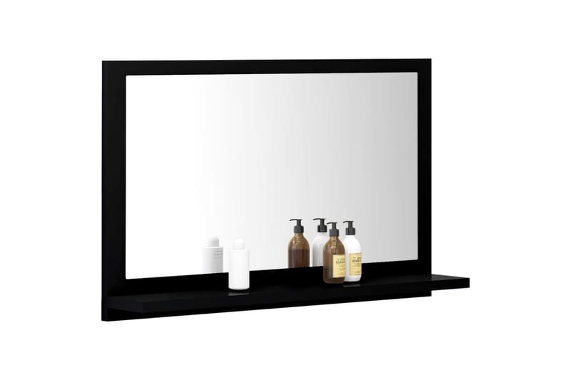 Kylpyhuonepeili musta 60x10,5x37 cm lastulevy - Musta - Sisustustuotteet - Peili
