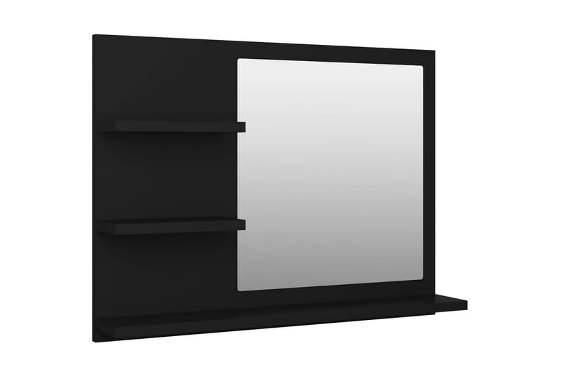 Kylpyhuonepeili musta 60x10,5x45 cm lastulevy - Musta - Sisustustuotteet - Peili