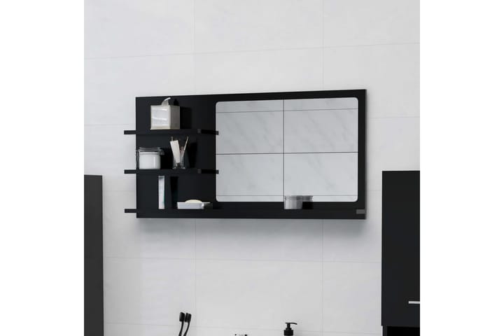 Kylpyhuonepeili musta 90x10,5x45 cm lastulevy - Musta - Peili - Kylpyhuoneen peilit - Kylpyhuonepeili valaistuksella