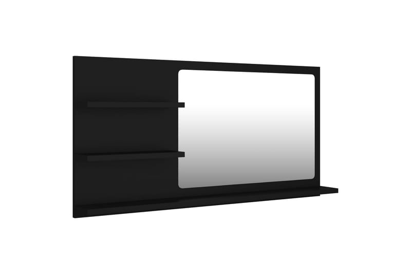 Kylpyhuonepeili musta 90x10,5x45 cm lastulevy - Musta - Sisustustuotteet - Peili
