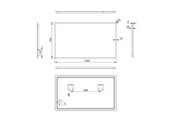 Kylpyhuonepeili Rydholm 70 cm LED-valaistus - Sisustustuotteet - Peili