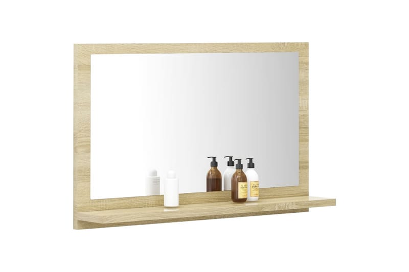 Kylpyhuonepeili Sonoma-tammi 60x10,5x37 cm lastulevy - Ruskea - Sisustustuotteet - Peili