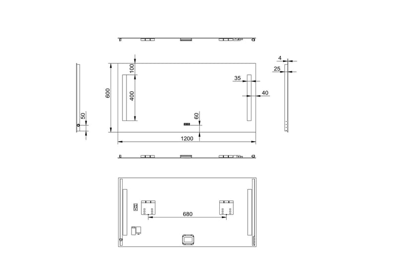 Kylpyhuonepeili Valdö 60 cm LED-valaistus - Sisustustuotteet - Peili