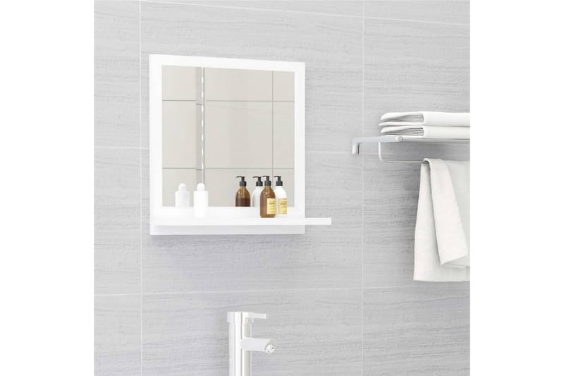Kylpyhuonepeili valkoinen 40x10,5x37 cm lastulevy - Valkoinen - Sisustustuotteet - Peili