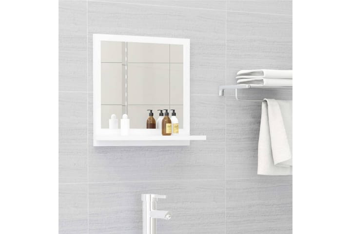 Kylpyhuonepeili valkoinen 40x10,5x37 cm lastulevy - Valkoinen - Kylpyhuoneen peilit - Peili - Kylpyhuonepeili valaistuksella