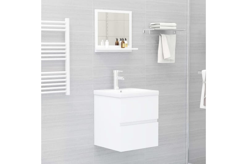 Kylpyhuonepeili valkoinen 40x10,5x37 cm lastulevy - Valkoinen - Sisustustuotteet - Peili