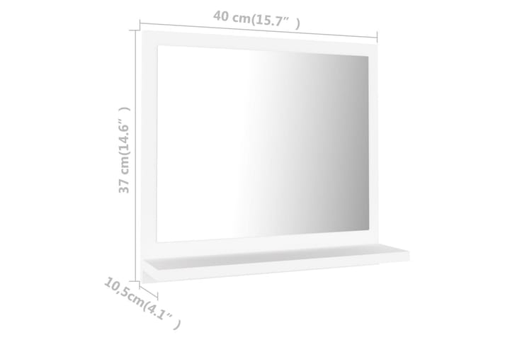 Kylpyhuonepeili valkoinen 40x10,5x37 cm lastulevy - Valkoinen - Kylpyhuoneen peilit - Peili - Kylpyhuonepeili valaistuksella