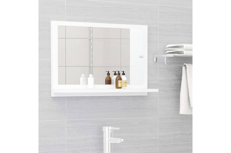 Kylpyhuonepeili valkoinen 60x10,5x37 cm lastulevy - Valkoinen - Sisustustuotteet - Peili
