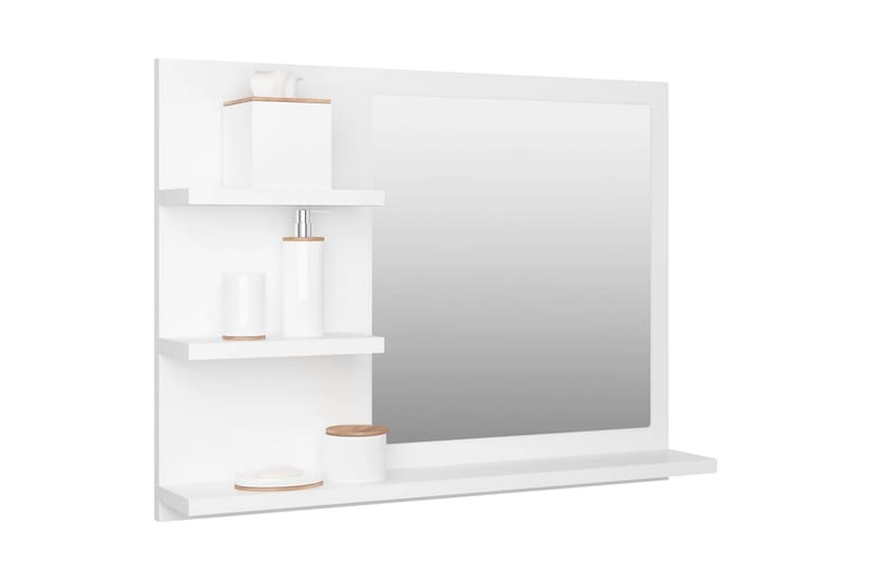 Kylpyhuonepeili valkoinen 60x10,5x45 cm lastulevy - Valkoinen - Sisustustuotteet - Peili