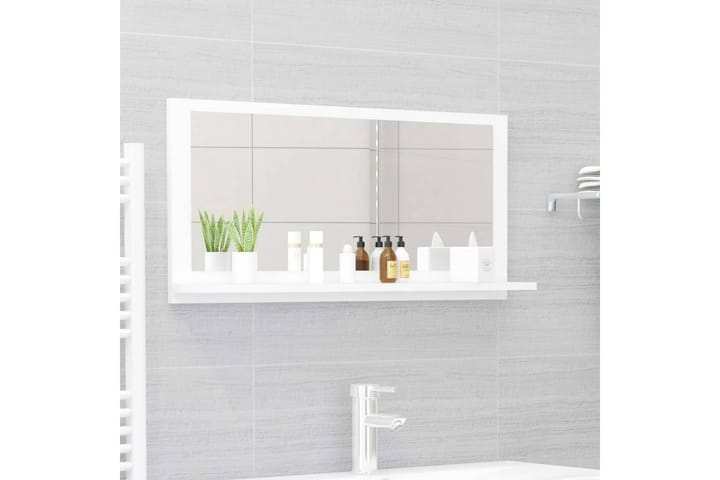 Kylpyhuonepeili valkoinen 80x10,5x37 cm lastulevy - Valkoinen - Peili - Kylpyhuoneen peilit - Kylpyhuonepeili valaistuksella
