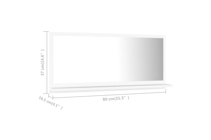 Kylpyhuonepeili valkoinen 80x10,5x37 cm lastulevy - Valkoinen - Peili - Kylpyhuoneen peilit - Kylpyhuonepeili valaistuksella