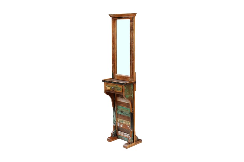 Eteisen Peili Täysi Kunnostettu Kierrätetty Puu 47x23x180 cm - Monivärinen - Sisustustuotteet - Peili - Lattiapeili