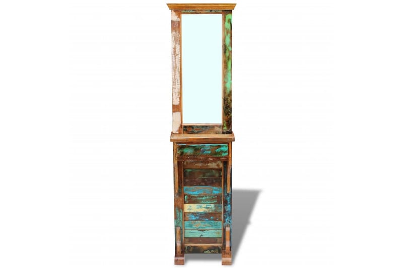 Eteisen Peili Täysi Kunnostettu Kierrätetty Puu 47x23x180 cm - Monivärinen - Sisustustuotteet - Peili - Lattiapeili