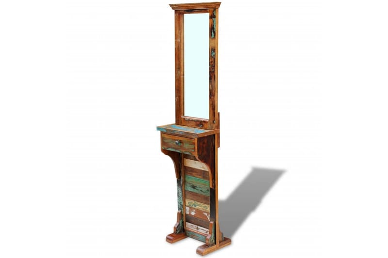 Eteisen Peili Täysi Kunnostettu Kierrätetty Puu 47x23x180 cm - Monivärinen - Sisustustuotteet - Peili - Lattiapeili