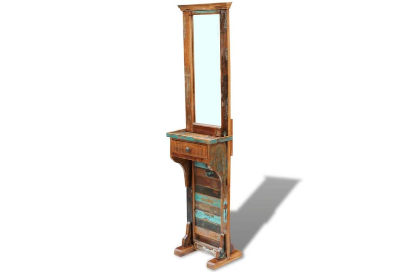 Eteisen Peili Täysi Kunnostettu Kierrätetty Puu 47x23x180 cm - Monivärinen - Sisustustuotteet - Peili - Lattiapeili