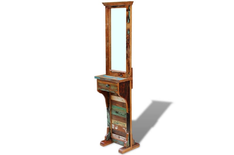Eteisen Peili Täysi Kunnostettu Kierrätetty Puu 47x23x180 cm - Monivärinen - Sisustustuotteet - Peili - Lattiapeili