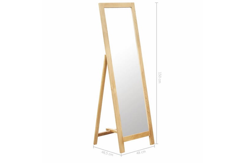 Vapaasti seisova peili 48x46,5x150 cm täystammi - Ruskea - Sisustustuotteet - Peili - Lattiapeili