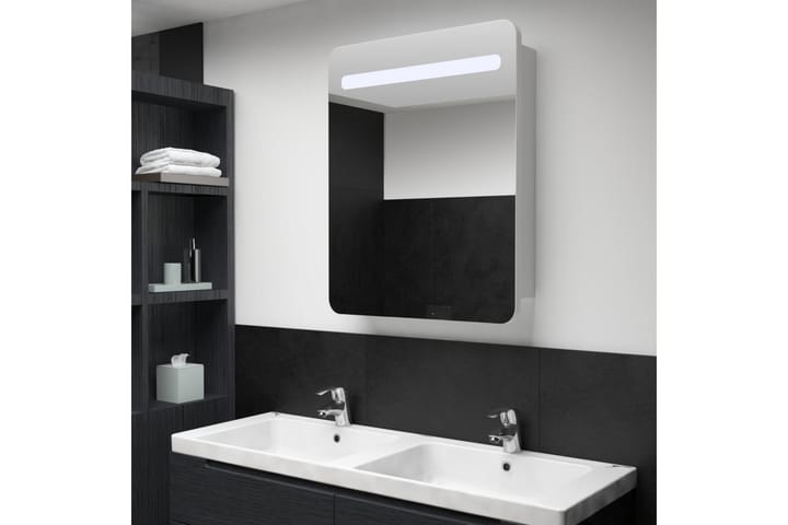 LED kylpyhuoneen peilikaappi 60x11x80 cm - Valkoinen - Kylpyhuoneen peilit - Peili - Kylpyhuonepeili valaistuksella