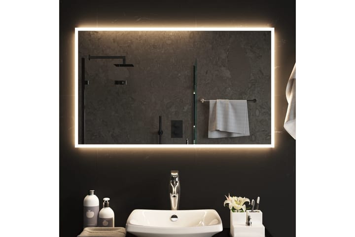 LED-kylpyhuoneen peili 100x60 cm - Läpinäkyvä - Peili - Kylpyhuoneen peilit - Kylpyhuonepeili valaistuksella