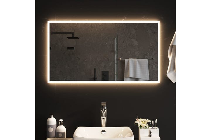 LED-kylpyhuoneen peili 90x50 cm - Läpinäkyvä - Peili - Kylpyhuoneen peilit - Kylpyhuonepeili valaistuksella