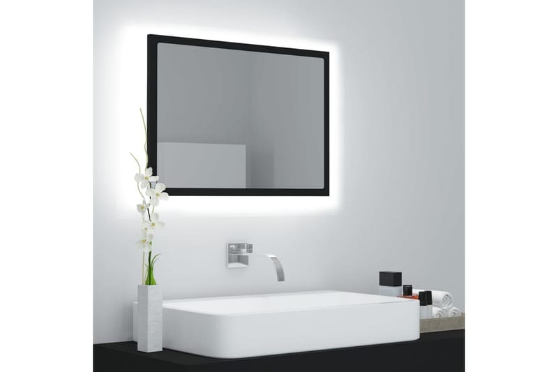 LED-kylpyhuonepeili 60x8,5x37 cm - Musta - Sisustustuotteet - Peili