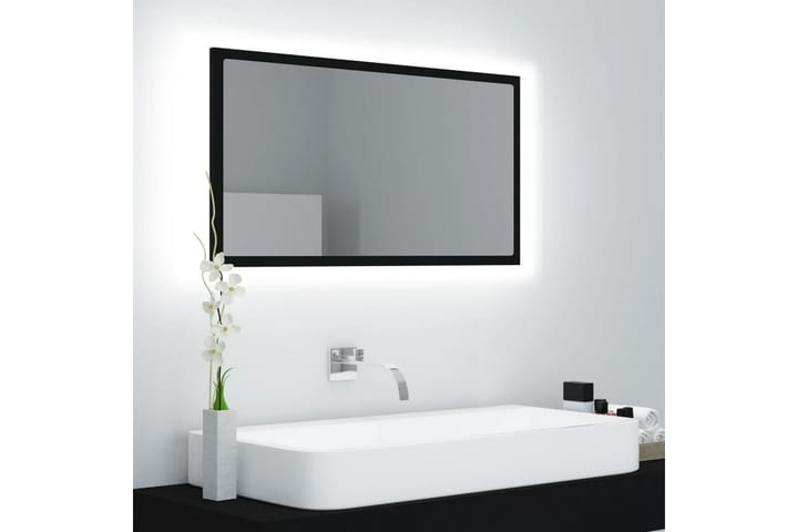 LED-kylpyhuonepeili 80x8,5x37 cm - Musta - Peili - Kylpyhuoneen peilit - Kylpyhuonepeili valaistuksella