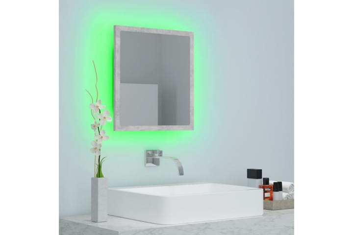 LED-kylpyhuonepeili betoninharmaa 40x8,5x37 cm lastulevy - Peili - Kylpyhuoneen peilit - Kylpyhuonepeili valaistuksella